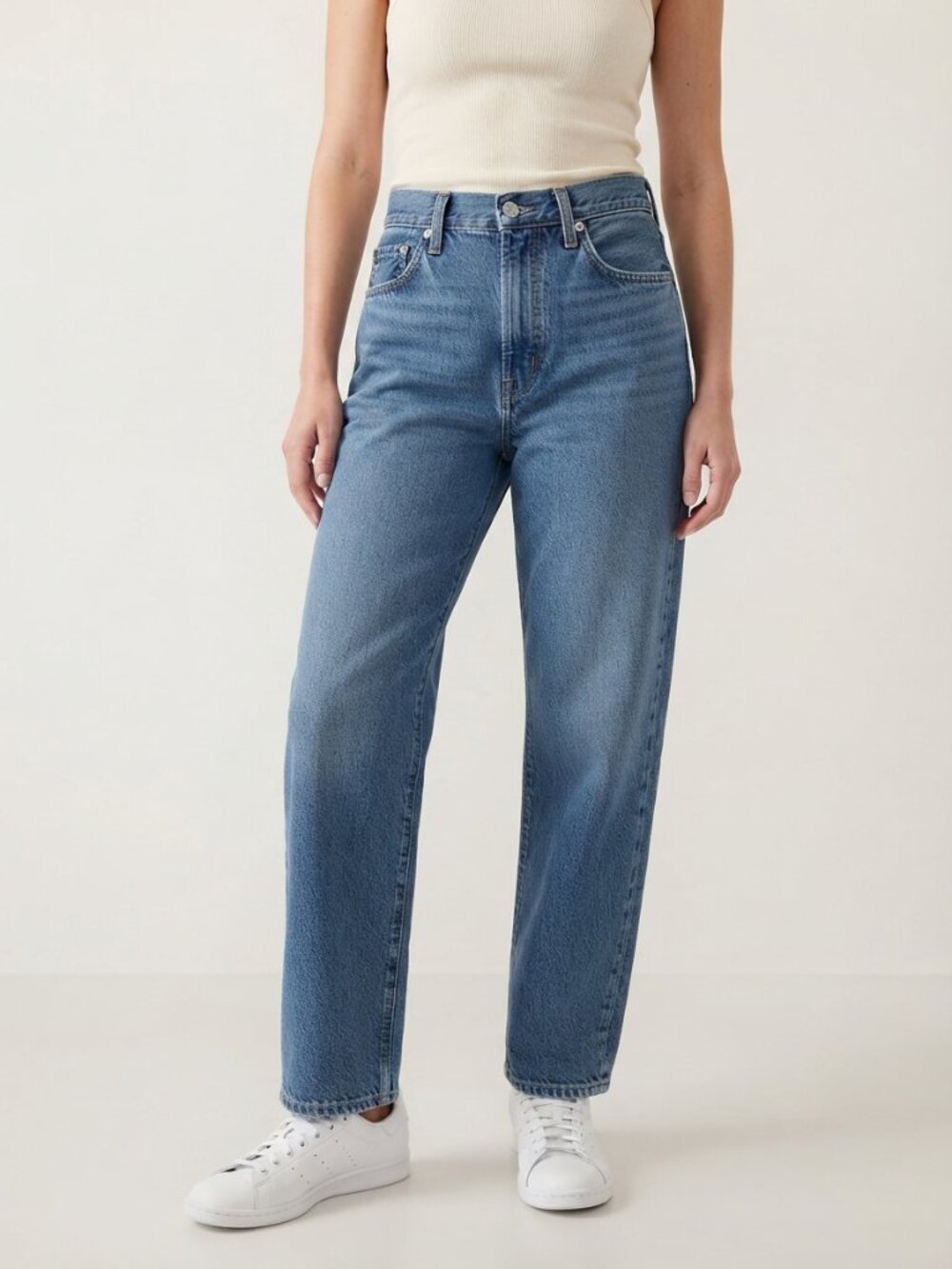 Levi's Premium Baggy Dad Jeans Medium Wash Draped Size 27 NWT